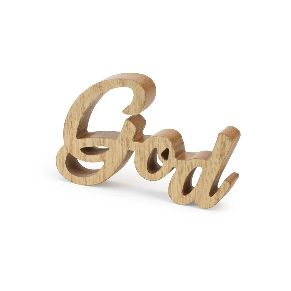 Wooden God Sign |‎ Tabletop Faith Decor | Farmhouse Shelf Accent